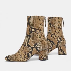 Zara snake print booties